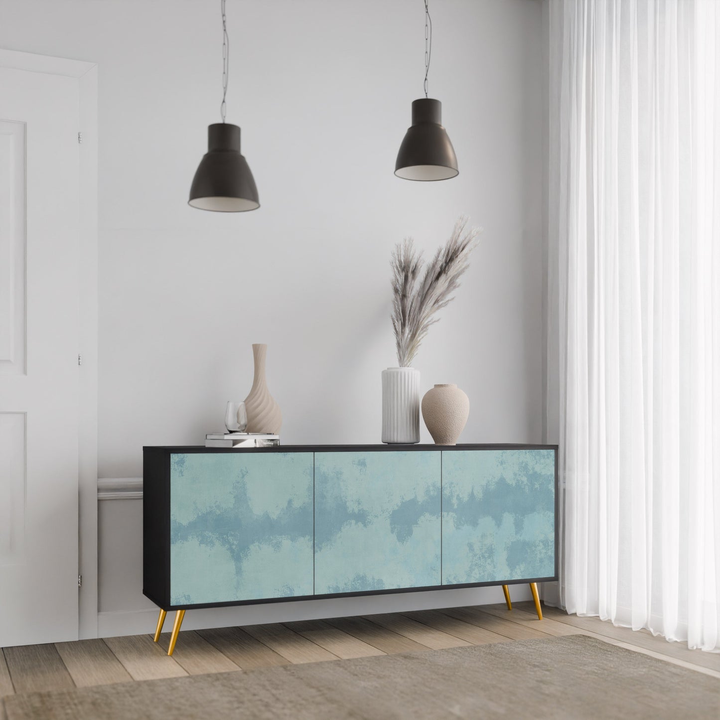 Credenza a 3 ante SKY WASH in finitura nera