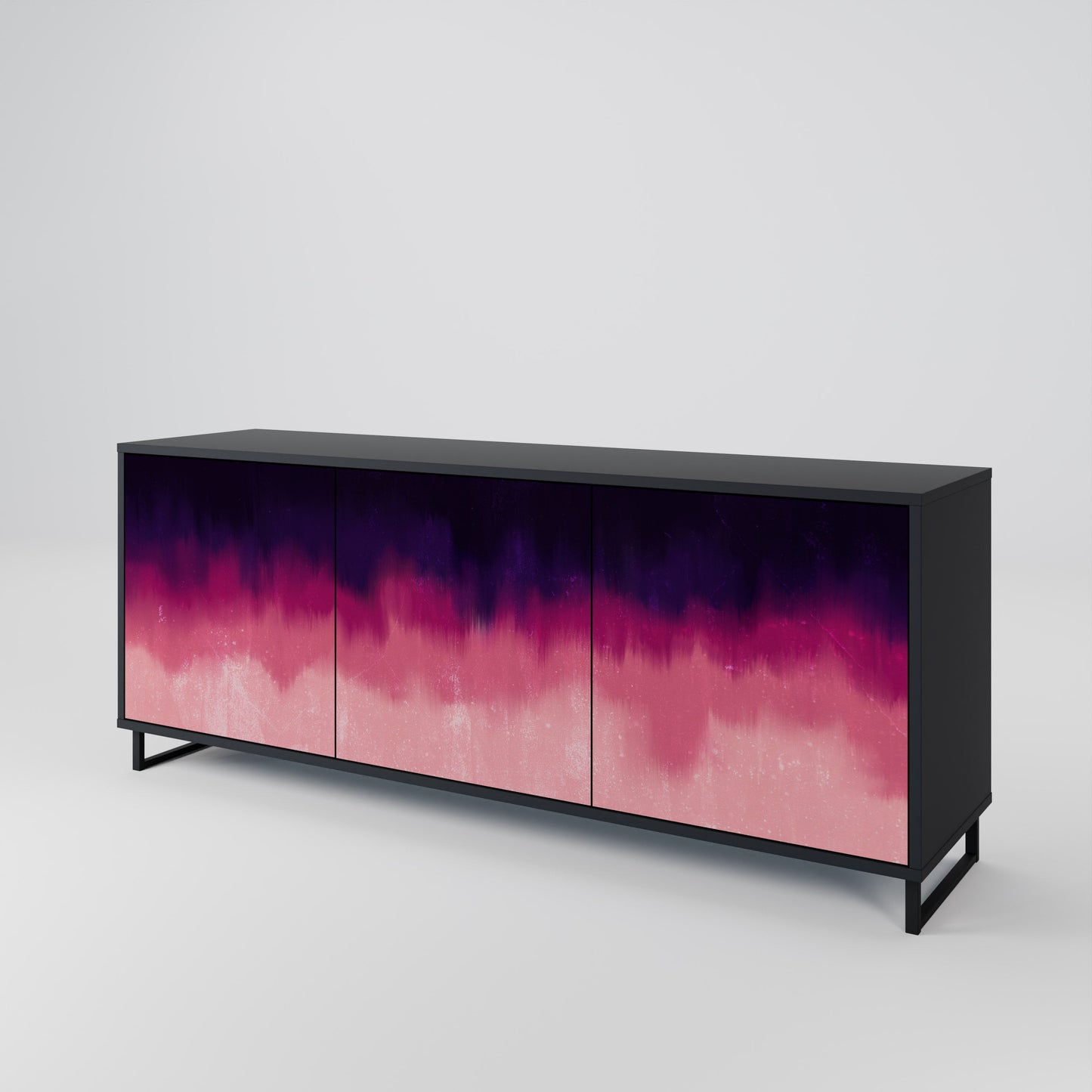 Credenza AURORA BOREALIS a 3 ante in finitura nera