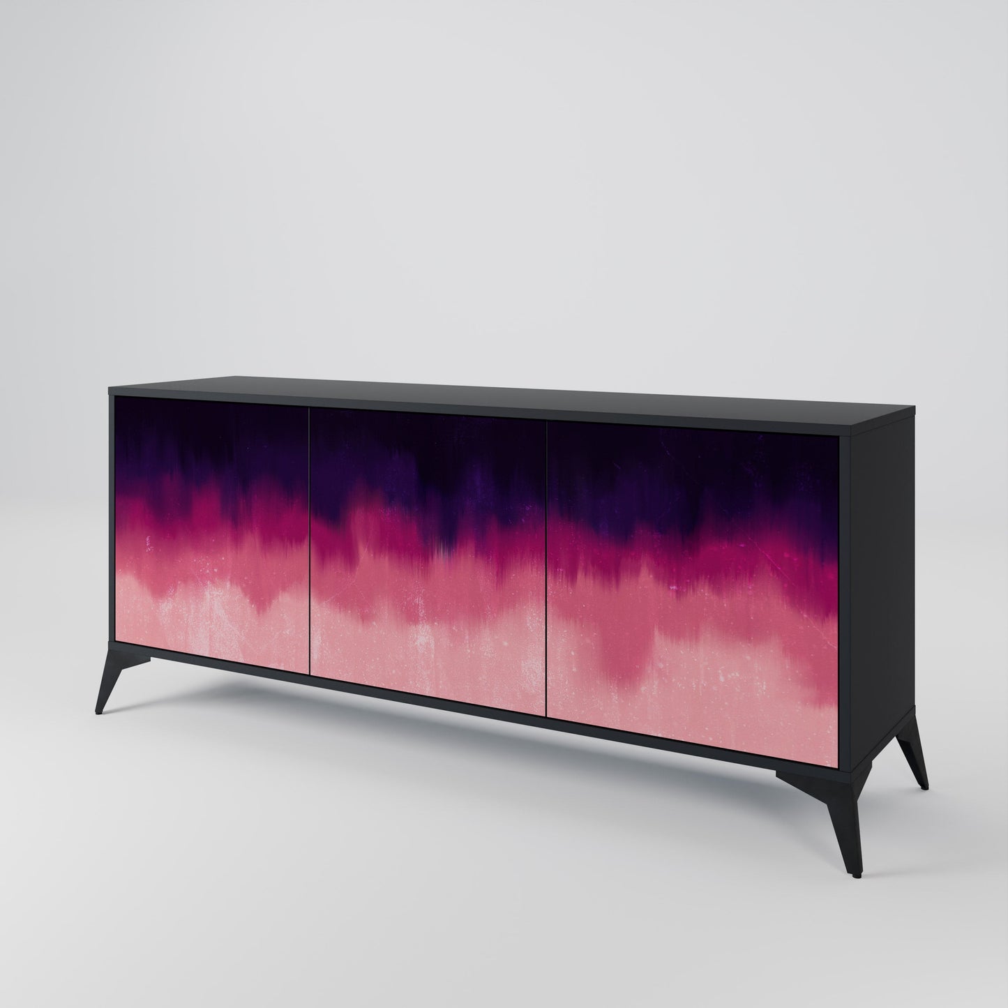 Credenza AURORA BOREALIS a 3 ante in finitura nera