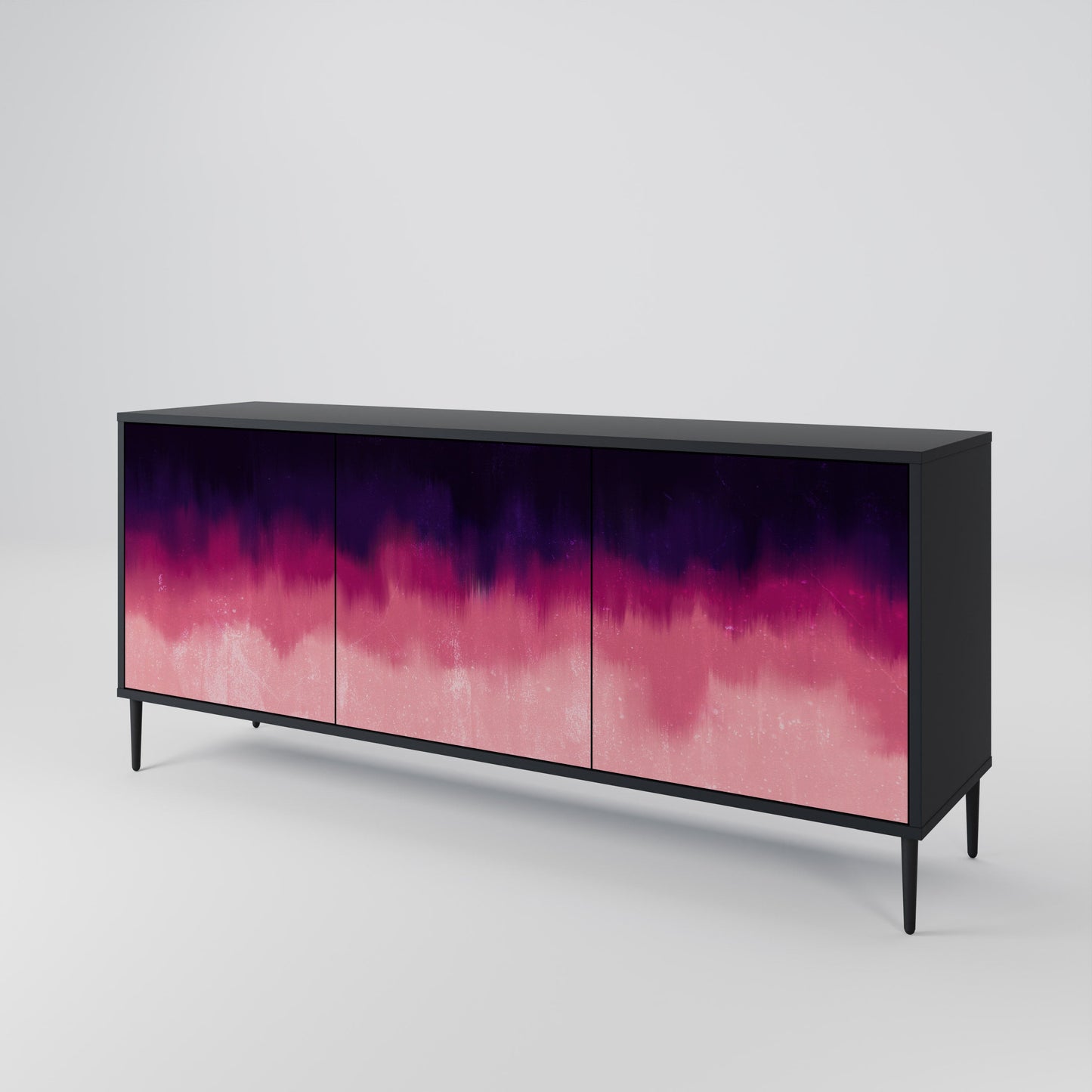 Credenza AURORA BOREALIS a 3 ante in finitura nera