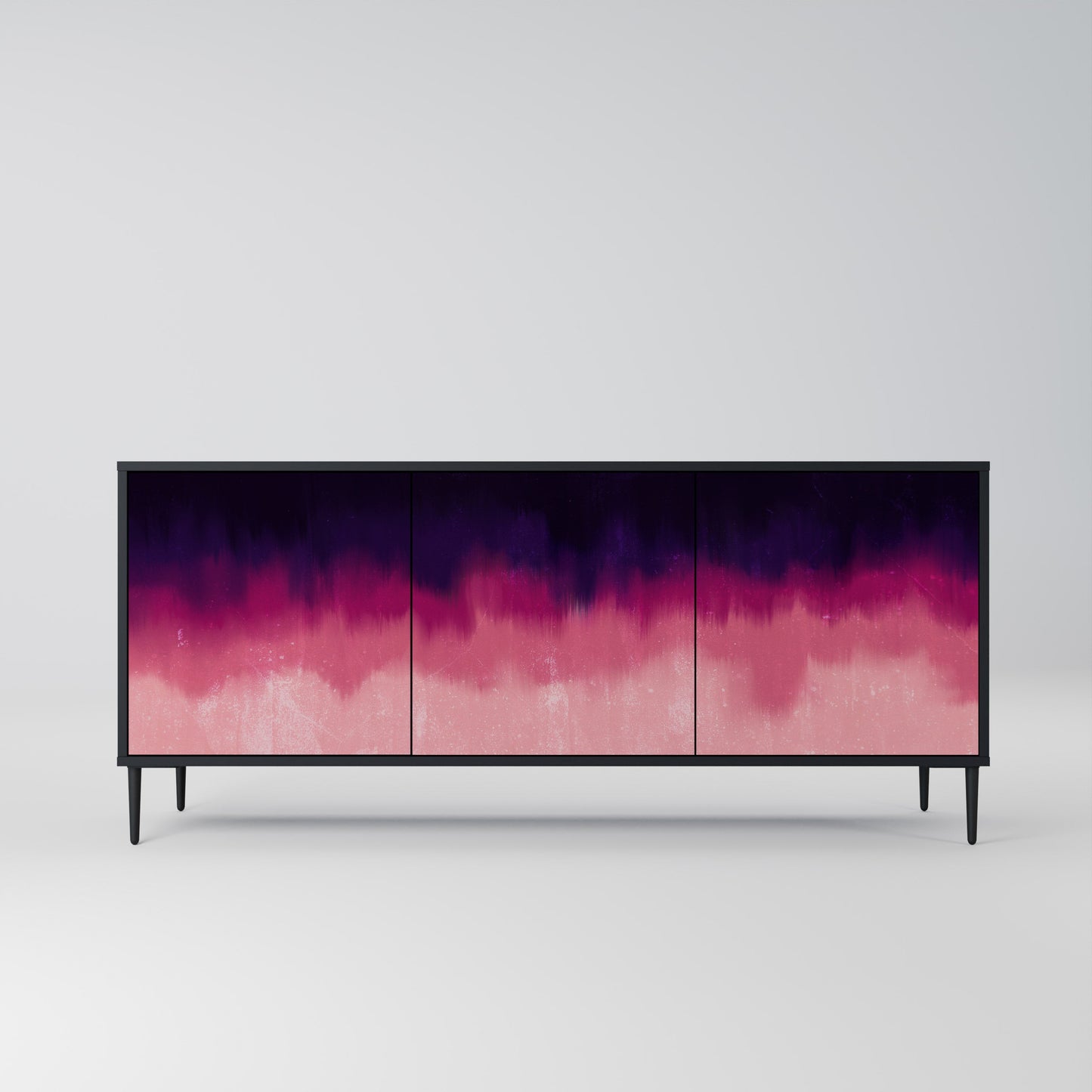 Credenza AURORA BOREALIS a 3 ante in finitura nera