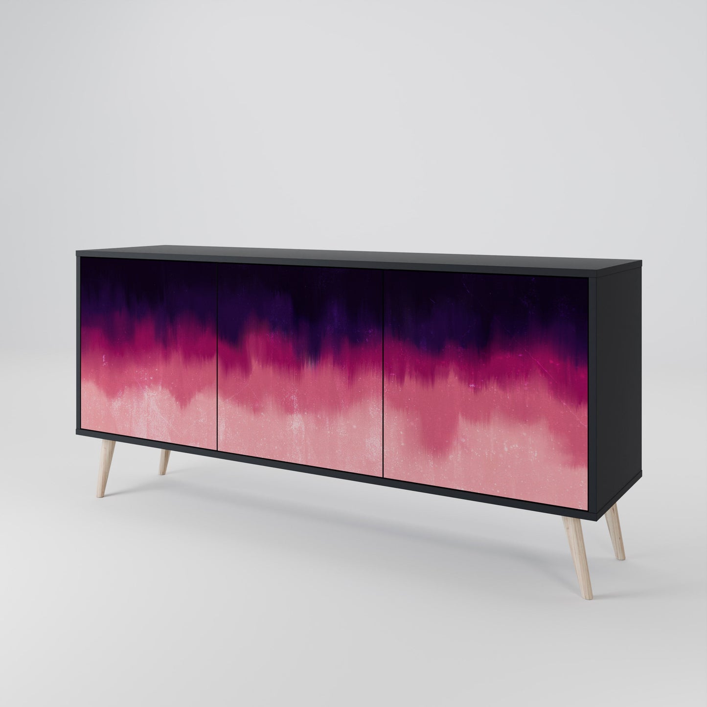 Credenza AURORA BOREALIS a 3 ante in finitura nera