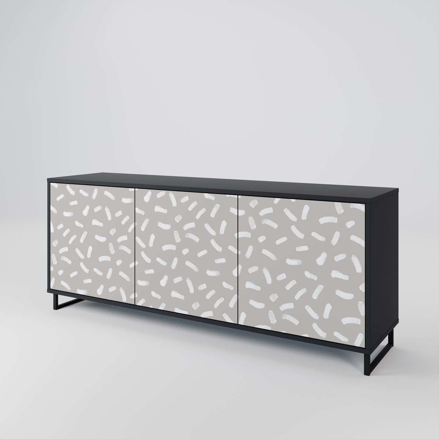 Credenza PASSING SECONDS a 3 ante con finitura nera