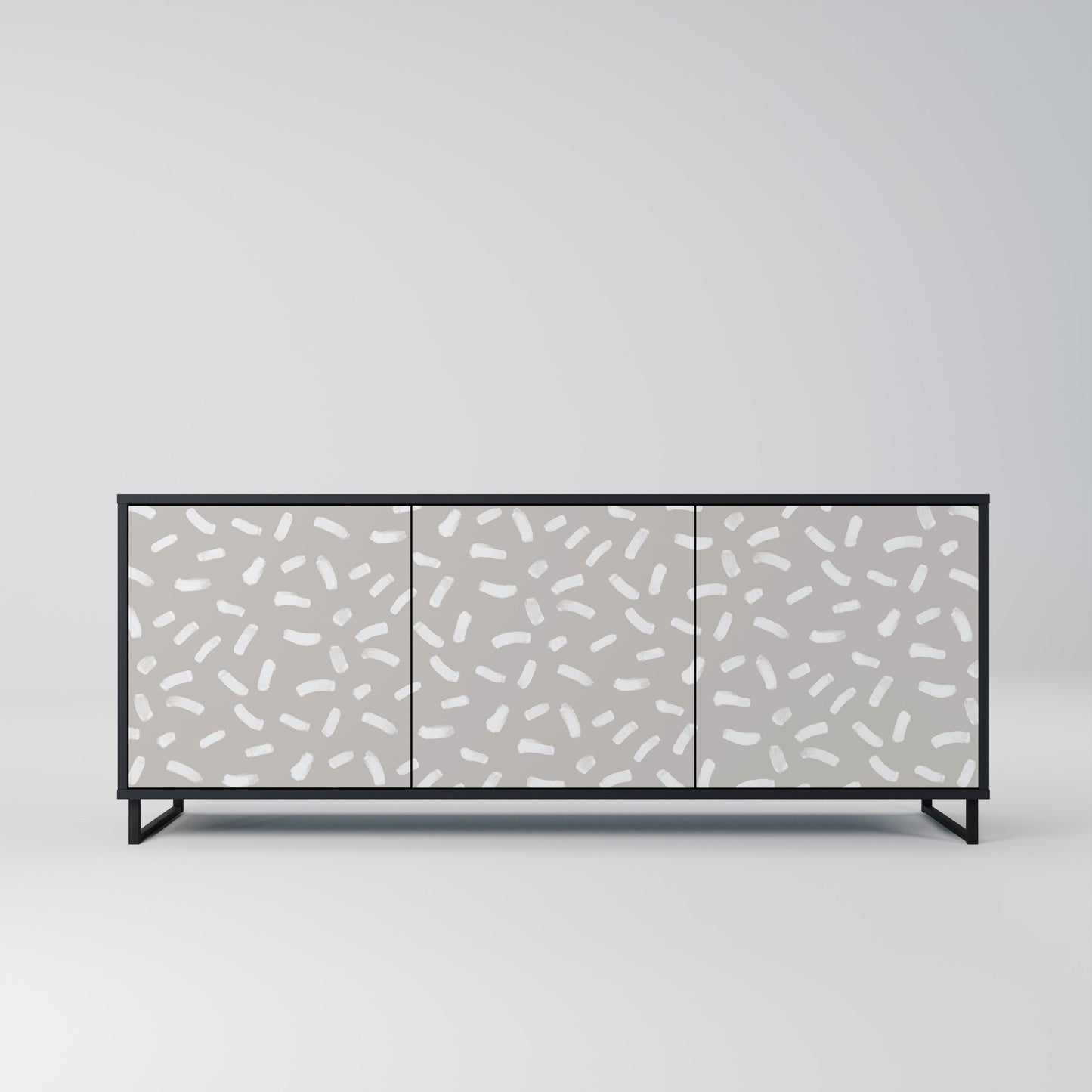 Credenza PASSING SECONDS a 3 ante con finitura nera