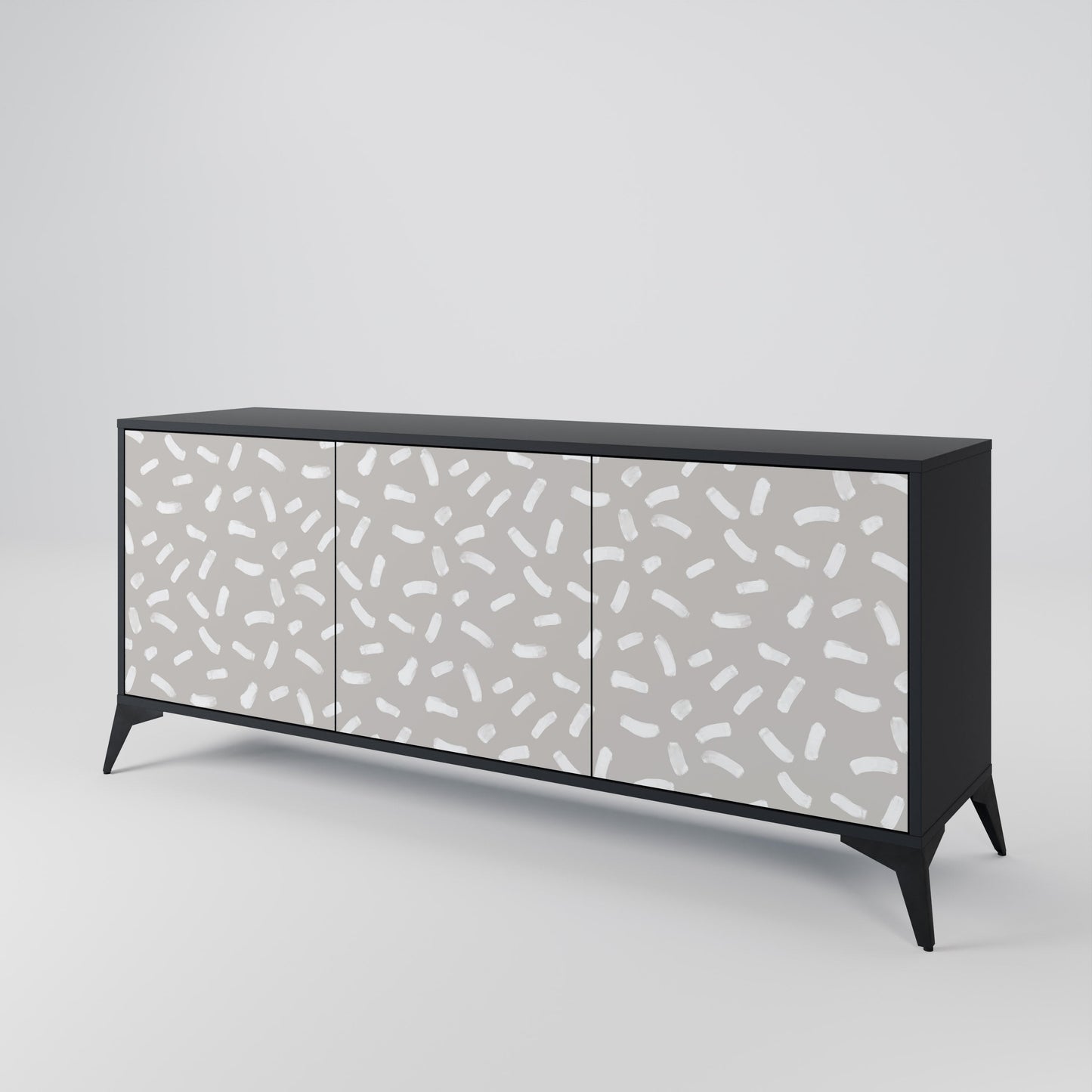 Credenza PASSING SECONDS a 3 ante con finitura nera