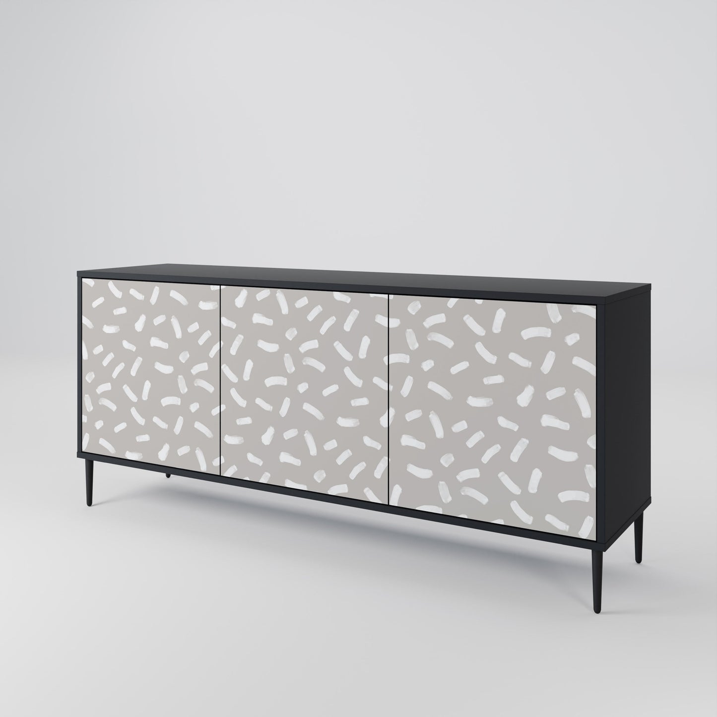 Credenza PASSING SECONDS a 3 ante con finitura nera