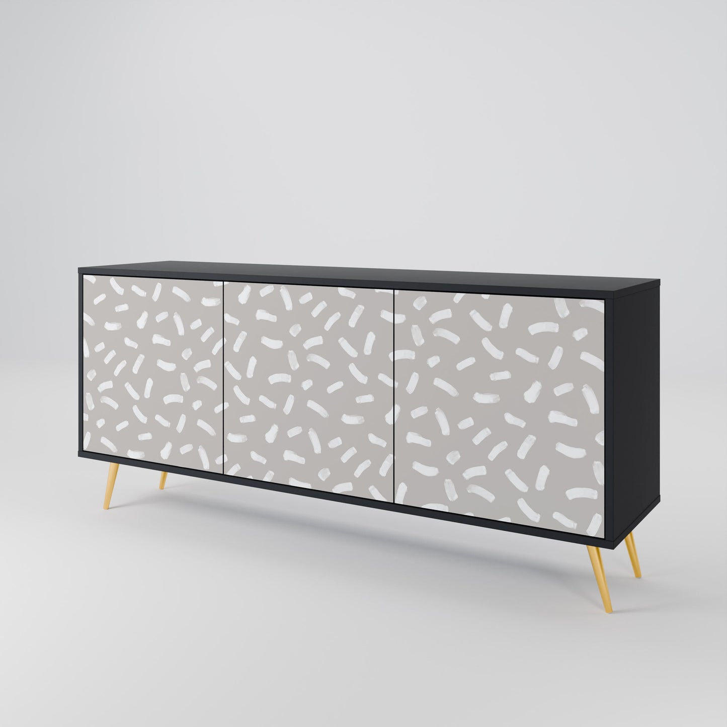 Credenza PASSING SECONDS a 3 ante con finitura nera