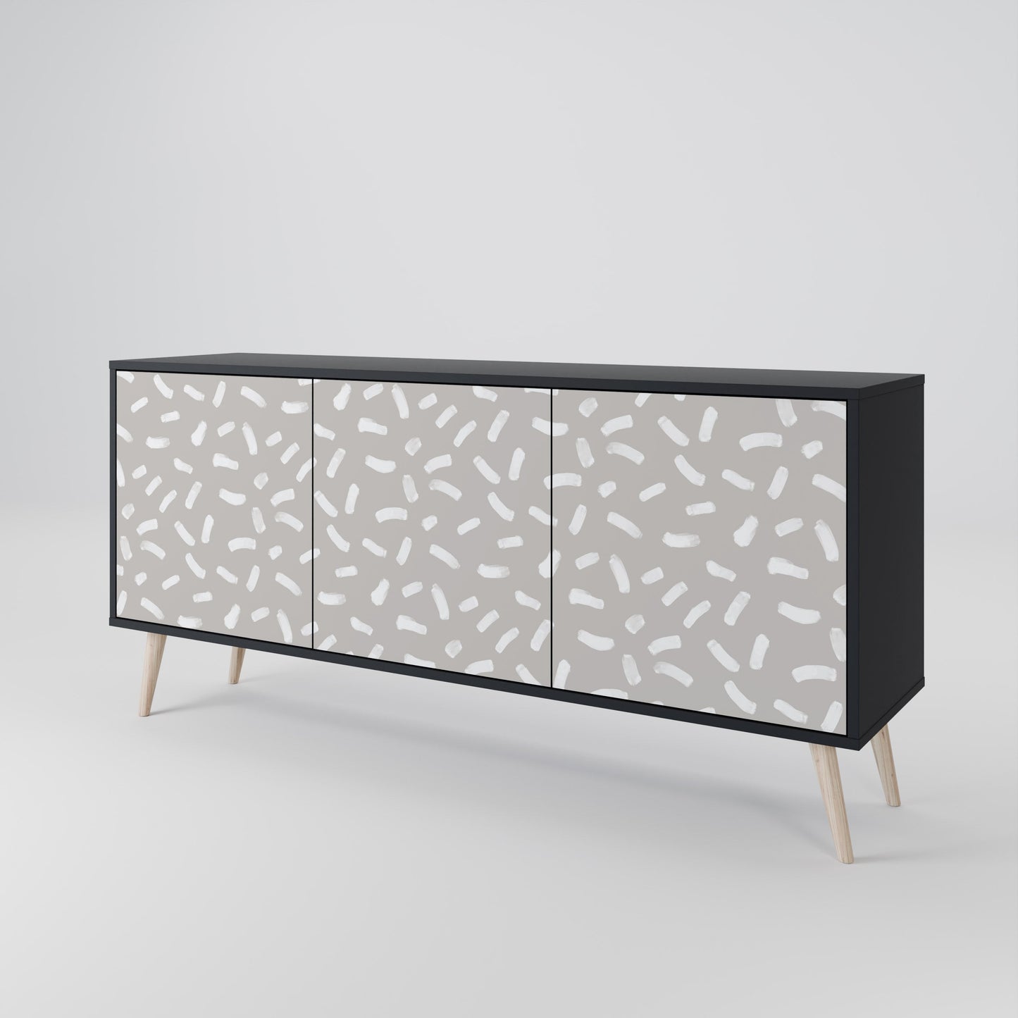 Credenza PASSING SECONDS a 3 ante con finitura nera