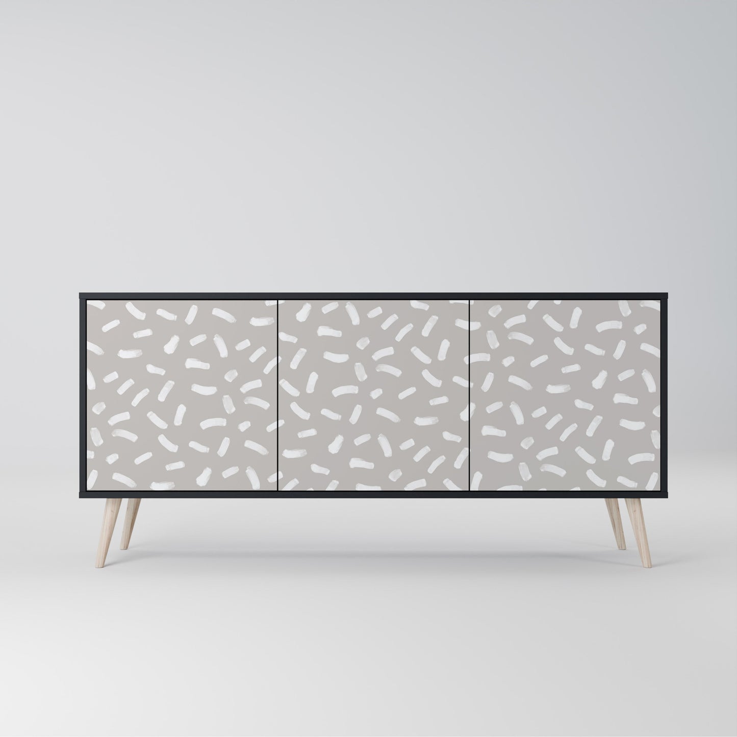 Credenza PASSING SECONDS a 3 ante con finitura nera