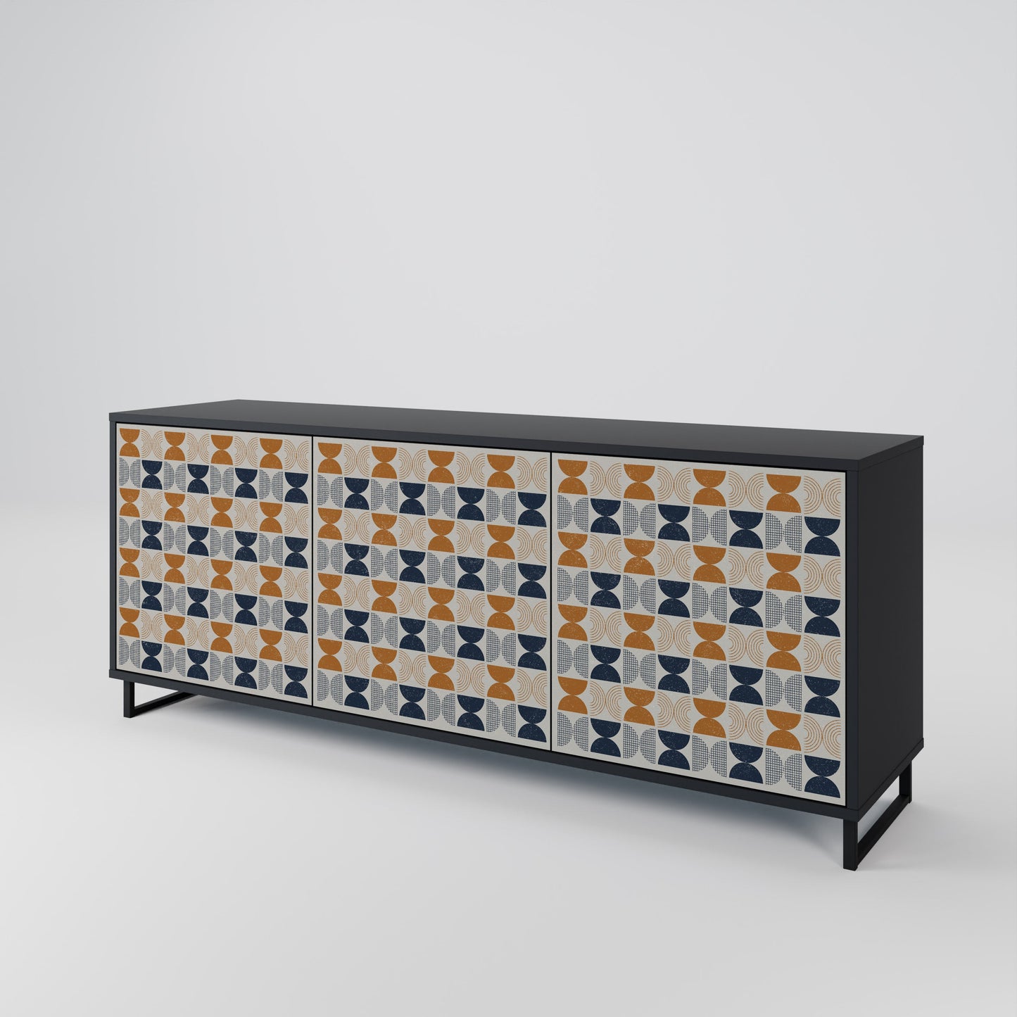 Credenza a 3 ante REFLECTION RANGE in finitura nera