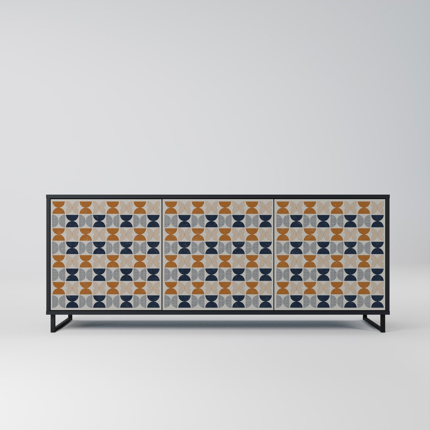 Credenza a 3 ante REFLECTION RANGE in finitura nera