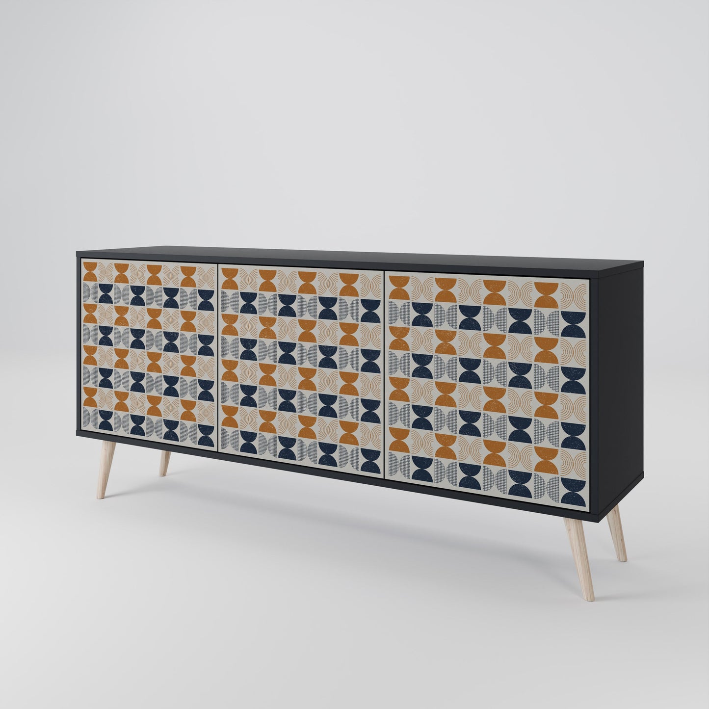 Credenza a 3 ante REFLECTION RANGE in finitura nera
