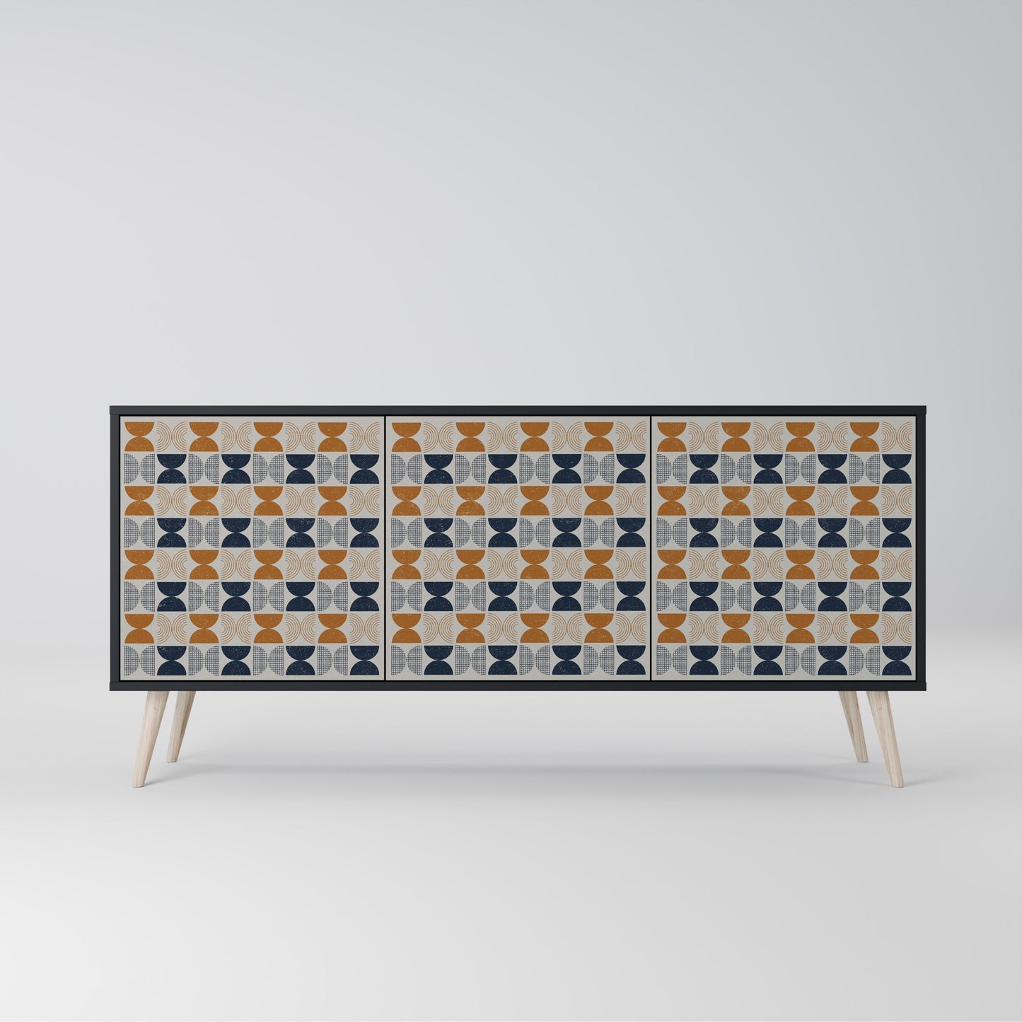 Credenza a 3 ante REFLECTION RANGE in finitura nera
