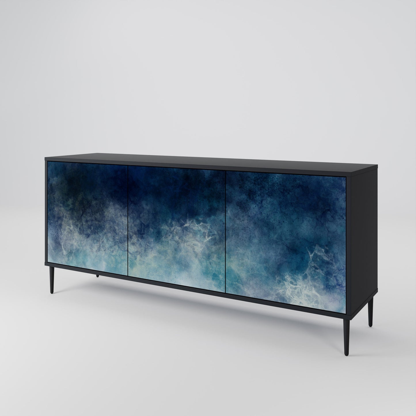 Credenza a 3 ante CELESTIAL FALL in finitura nera