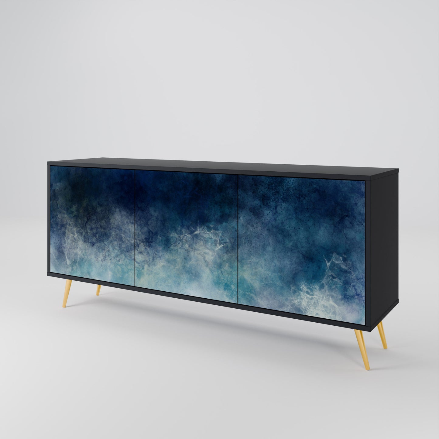 Credenza a 3 ante CELESTIAL FALL in finitura nera