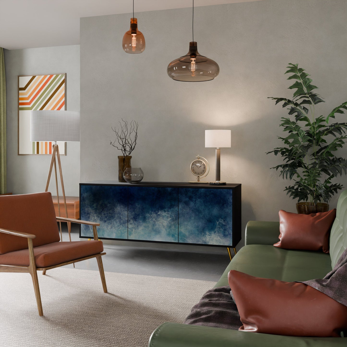 Credenza a 3 ante CELESTIAL FALL in finitura nera