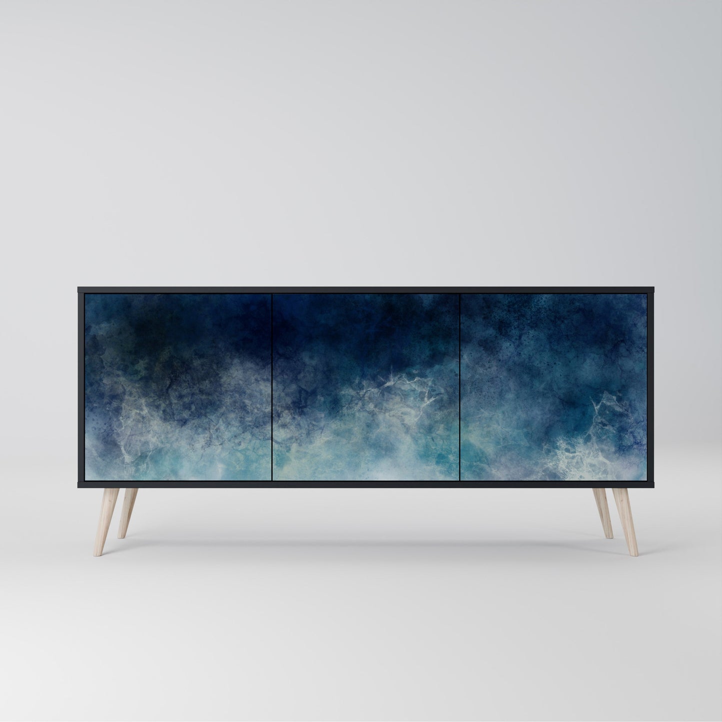 Credenza a 3 ante CELESTIAL FALL in finitura nera