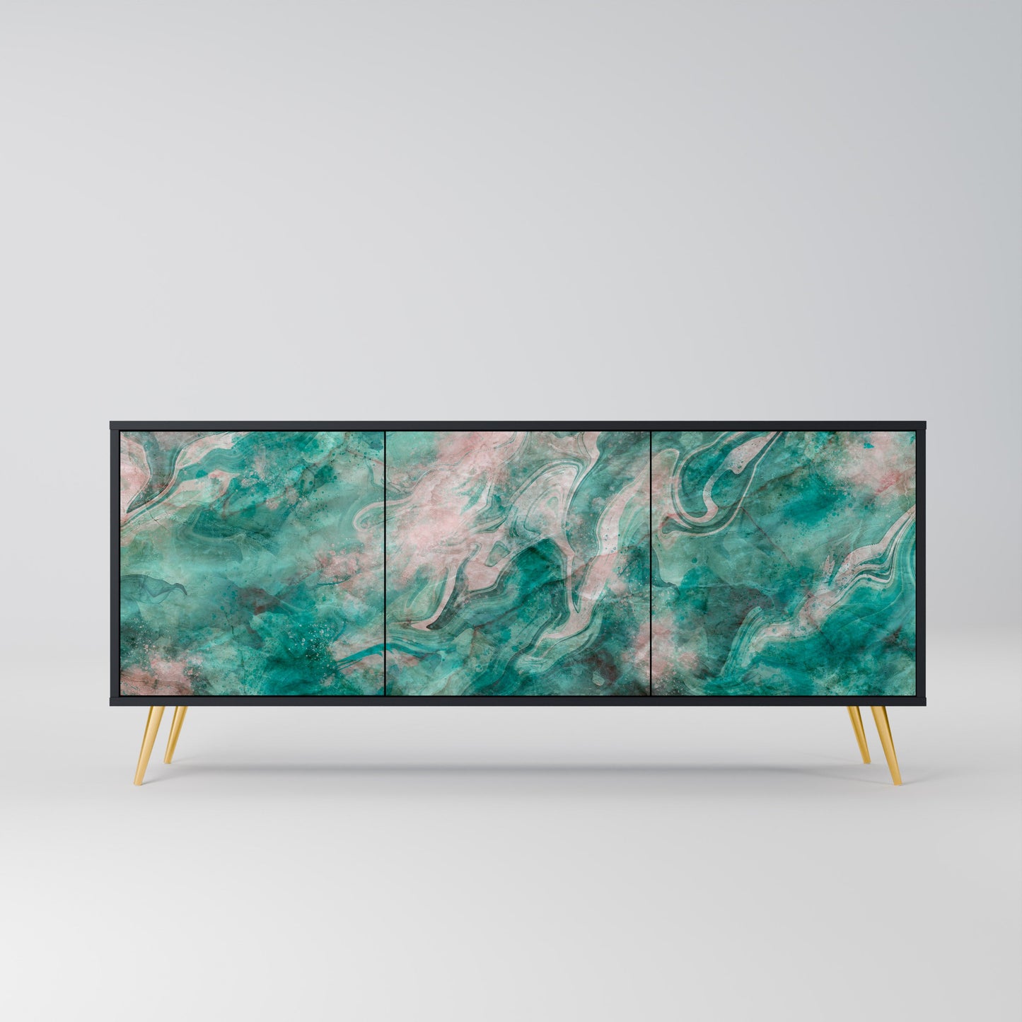 ABSTRACT ALCHEMY 3-Door Sideboard in Black Finish