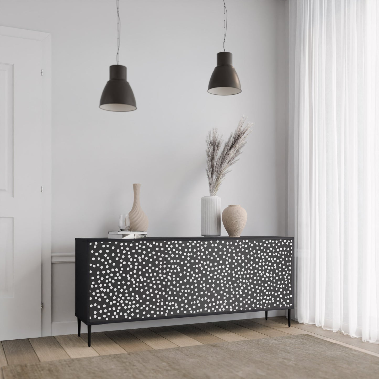 Credenza a 3 ante BLINDING LIGHTS in finitura nera