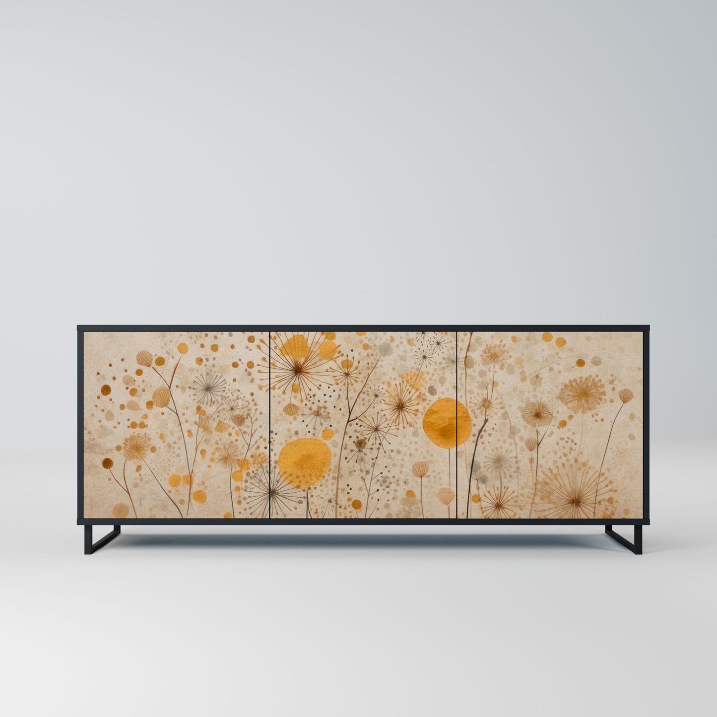 Credenza MORNING GLADE a 3 ante in finitura nera