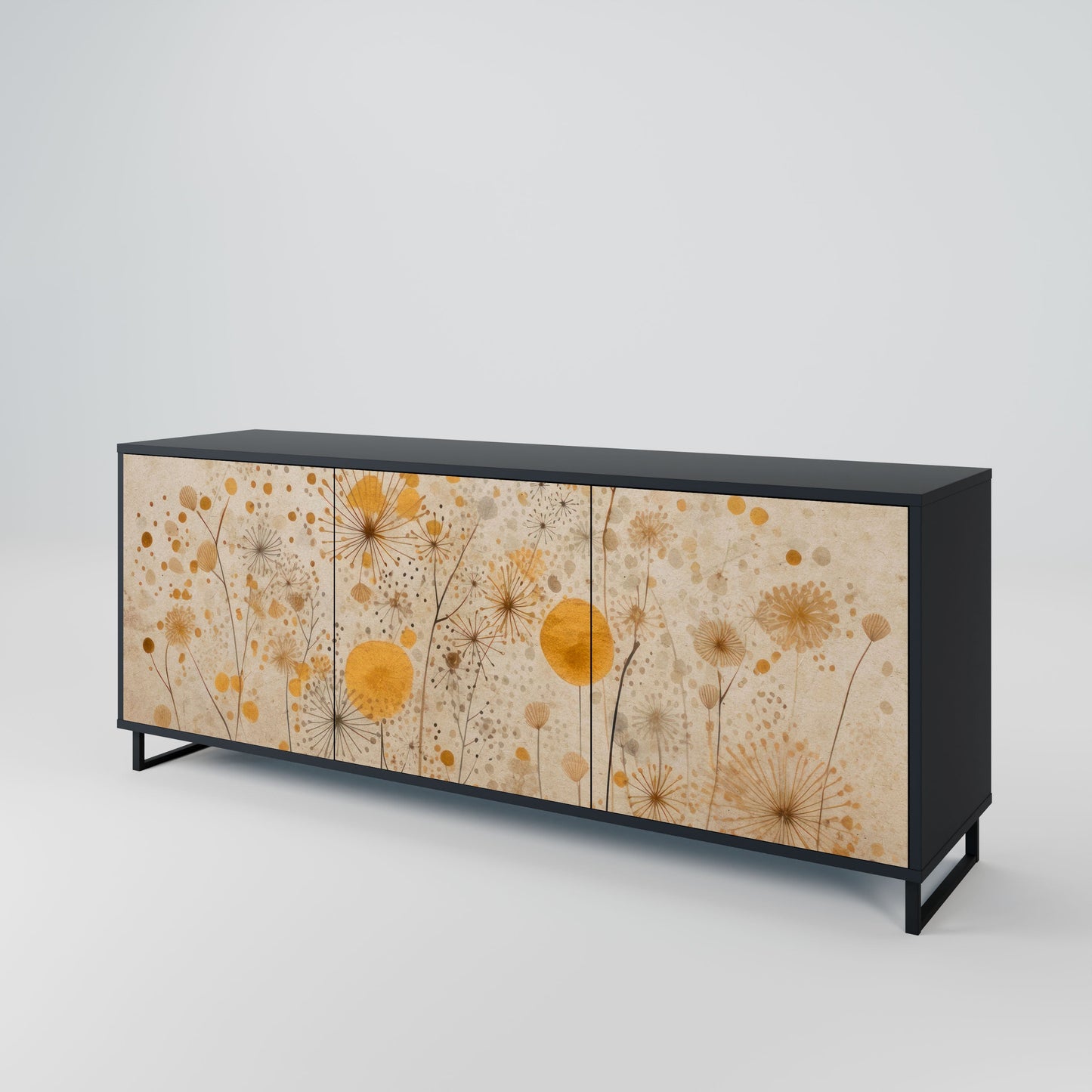 Credenza MORNING GLADE a 3 ante in finitura nera