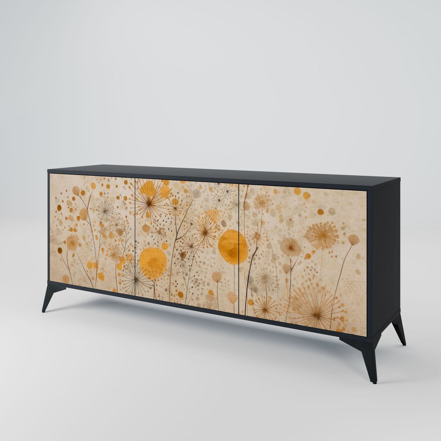 Credenza MORNING GLADE a 3 ante in finitura nera