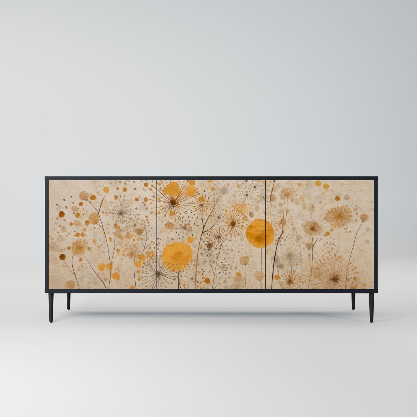 Credenza MORNING GLADE a 3 ante in finitura nera