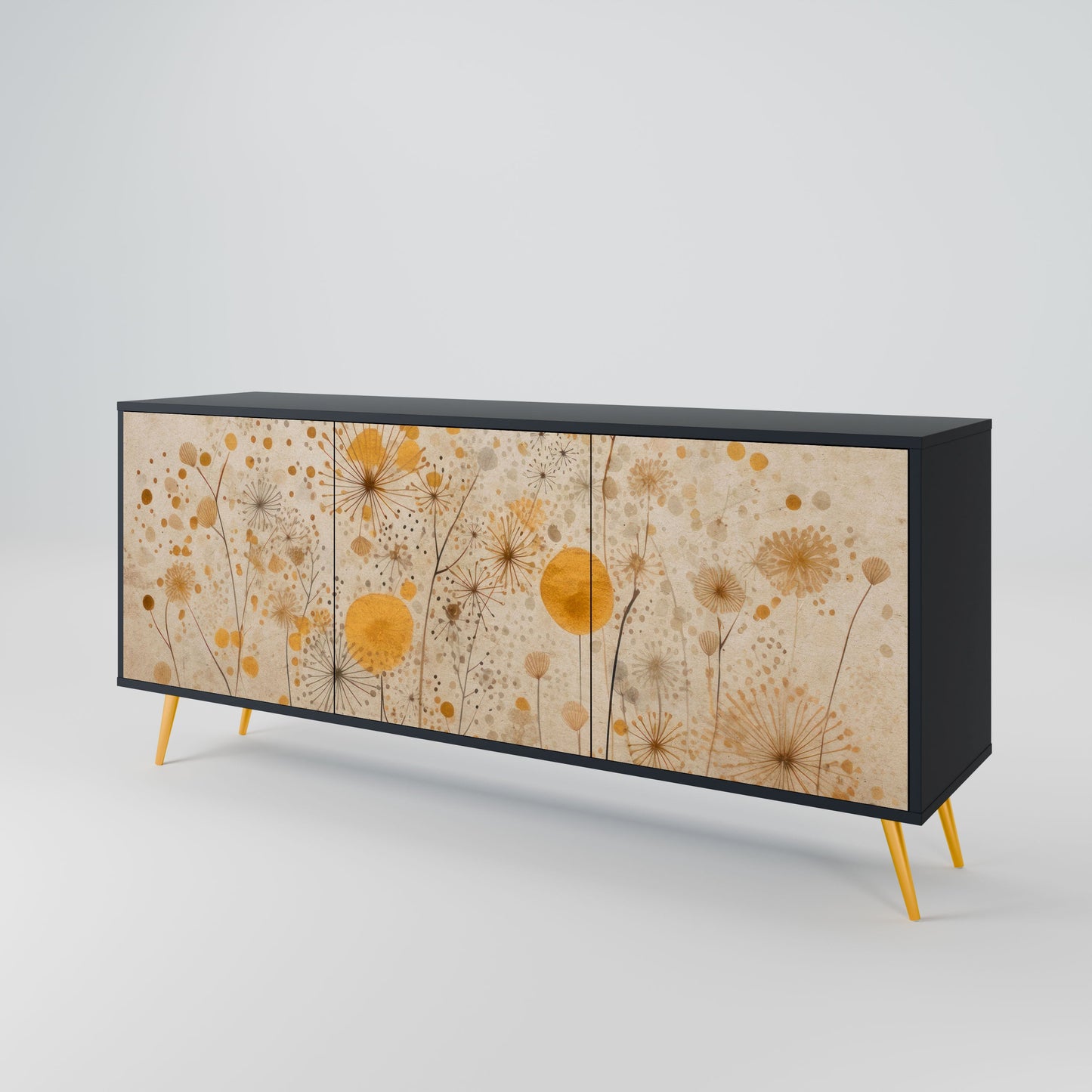 Credenza MORNING GLADE a 3 ante in finitura nera