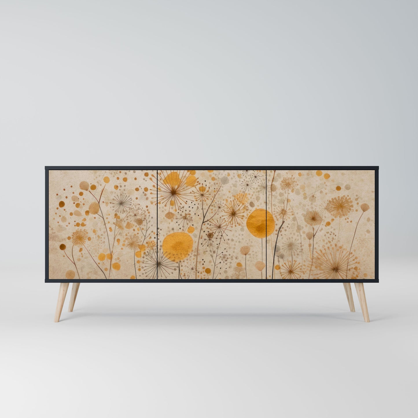 Credenza MORNING GLADE a 3 ante in finitura nera