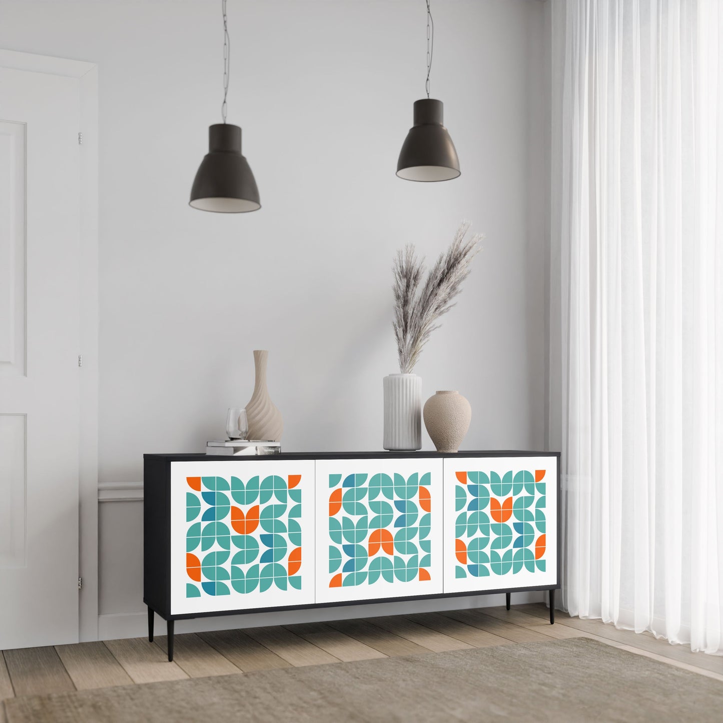 Credenza BE THE CHANGE a 3 ante in finitura nera