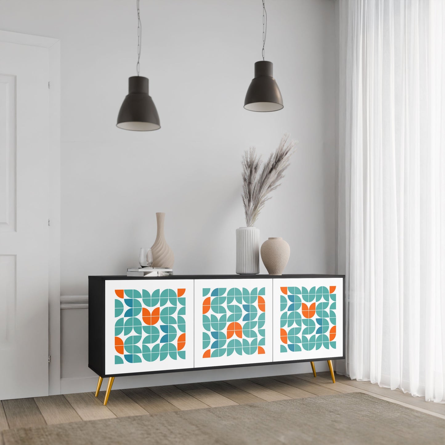 Credenza BE THE CHANGE a 3 ante in finitura nera