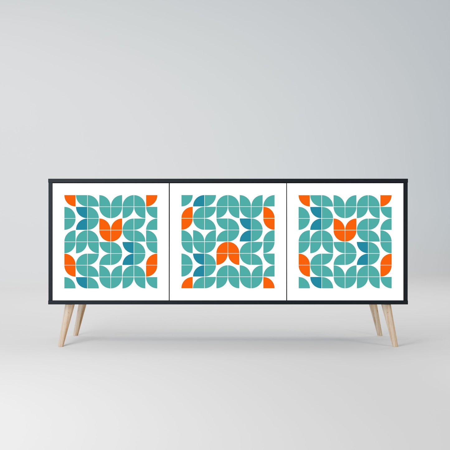 Credenza BE THE CHANGE a 3 ante in finitura nera