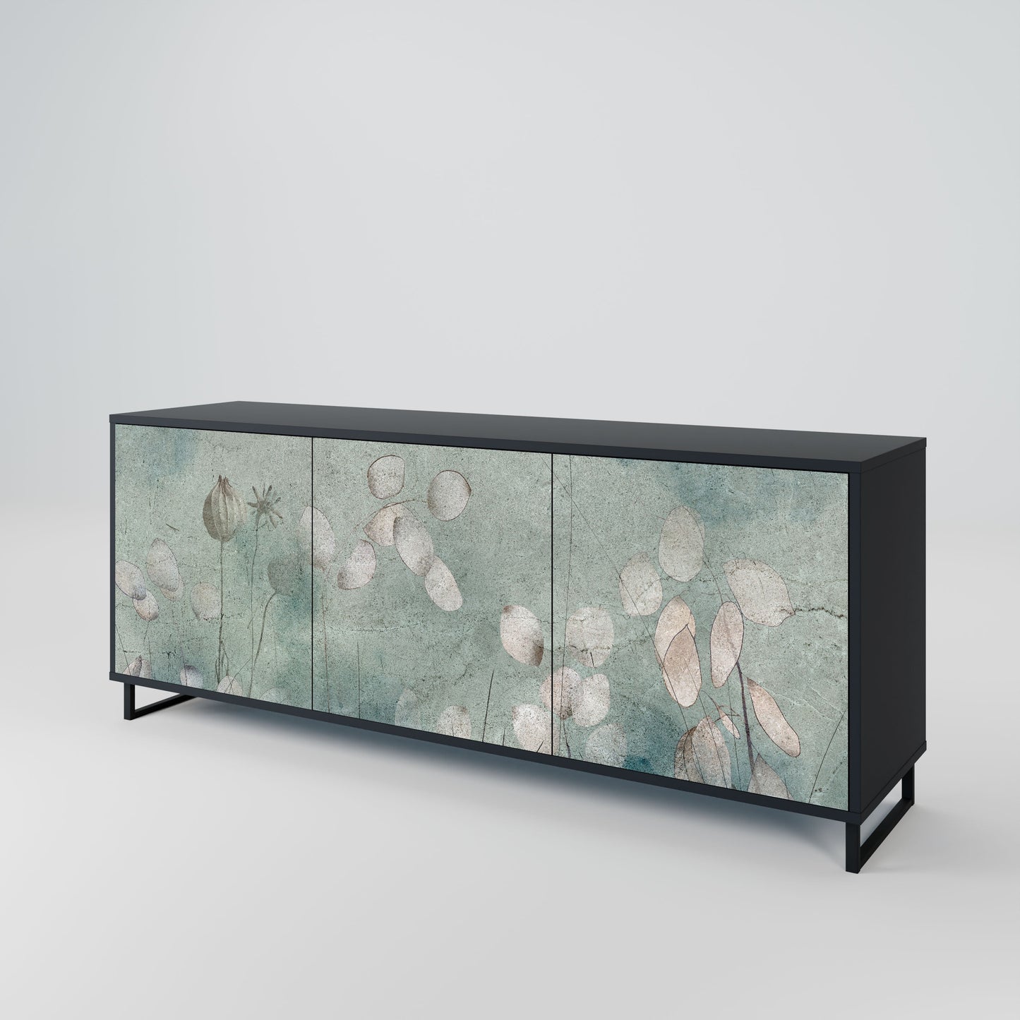 Credenza NIGHT LADY a 3 ante in finitura nera