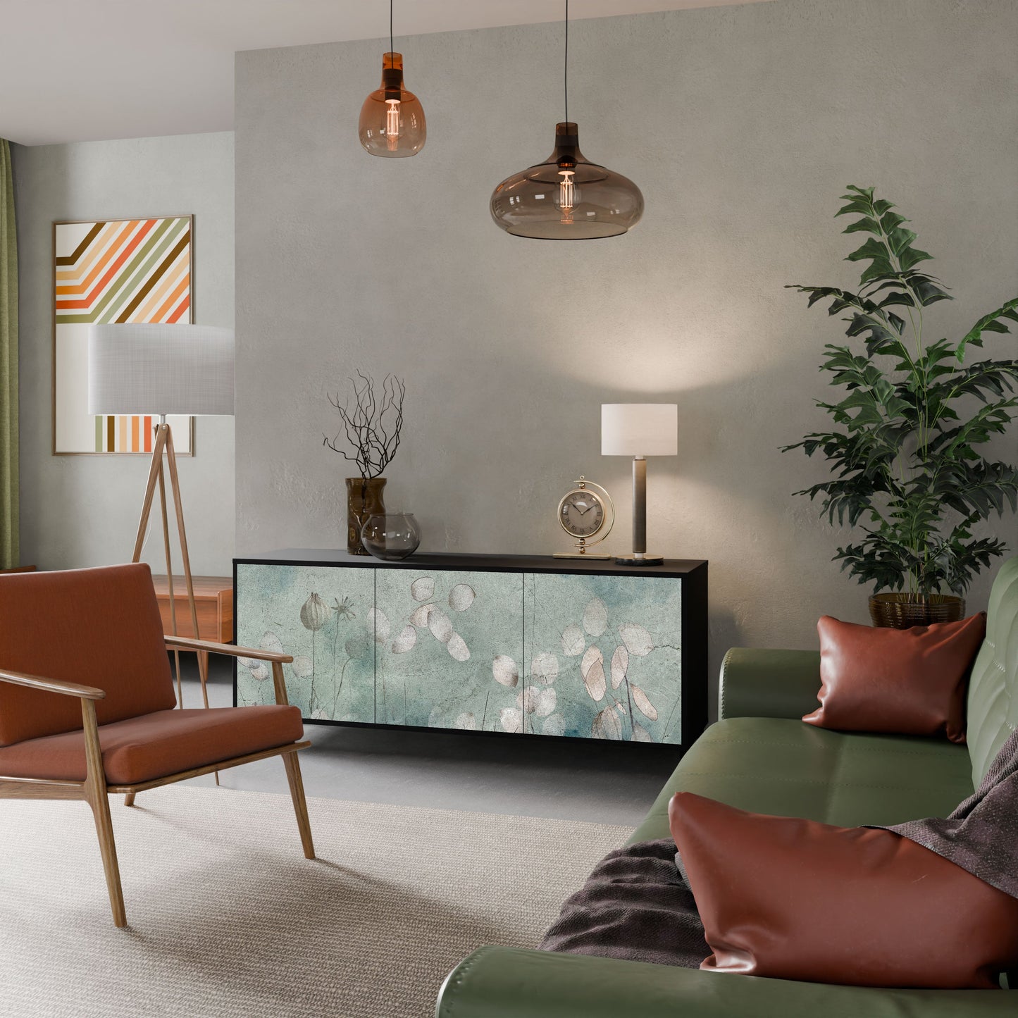 Credenza NIGHT LADY a 3 ante in finitura nera