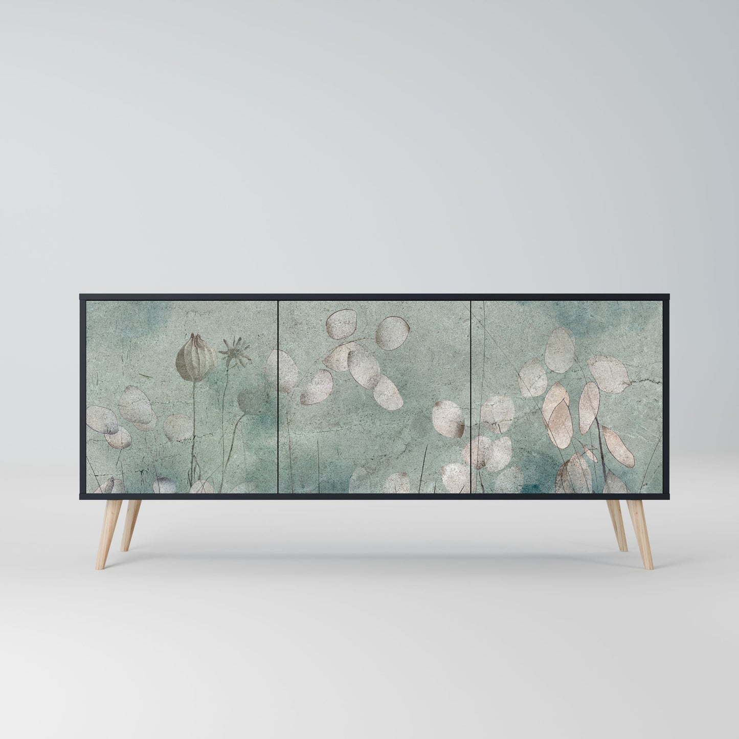 Credenza NIGHT LADY a 3 ante in finitura nera