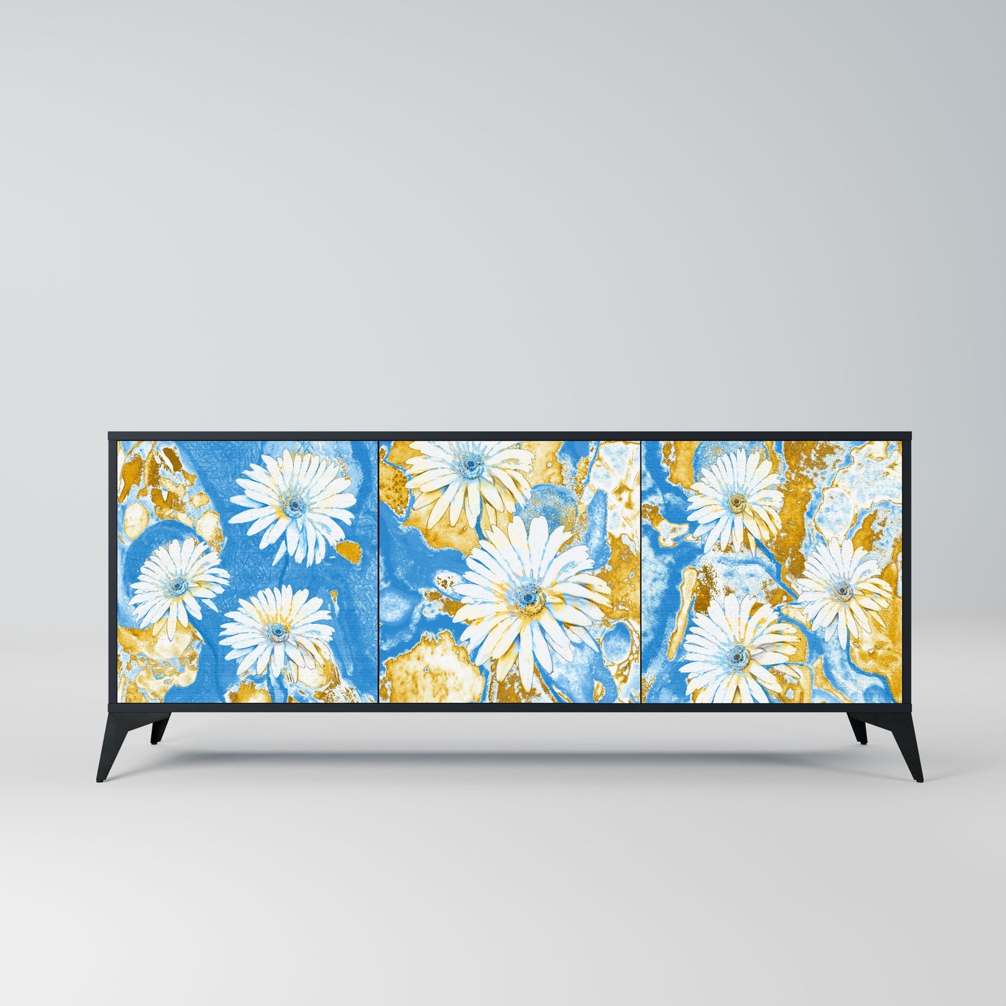 Credenza DAISY LUXE a 3 ante in finitura nera