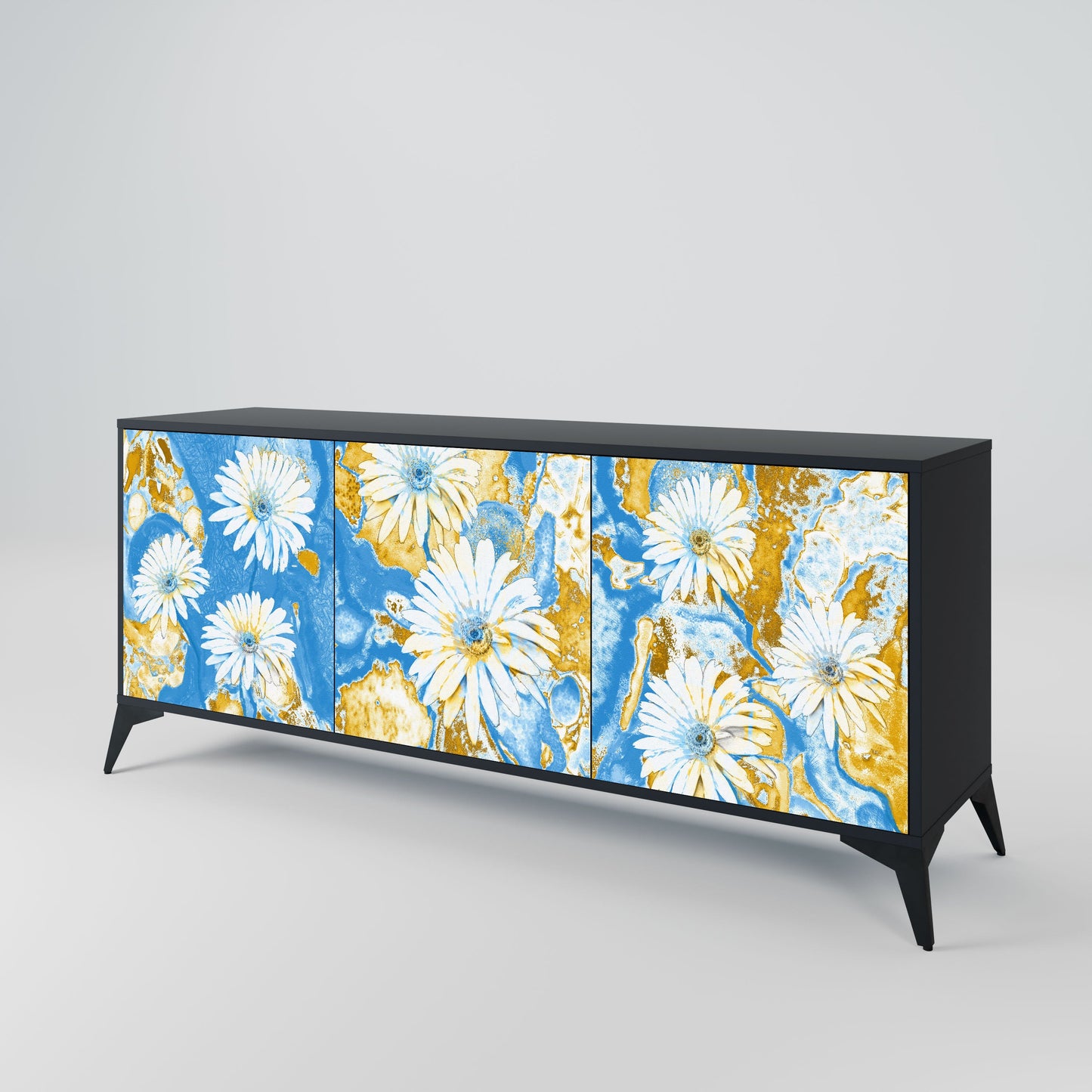 Credenza DAISY LUXE a 3 ante in finitura nera