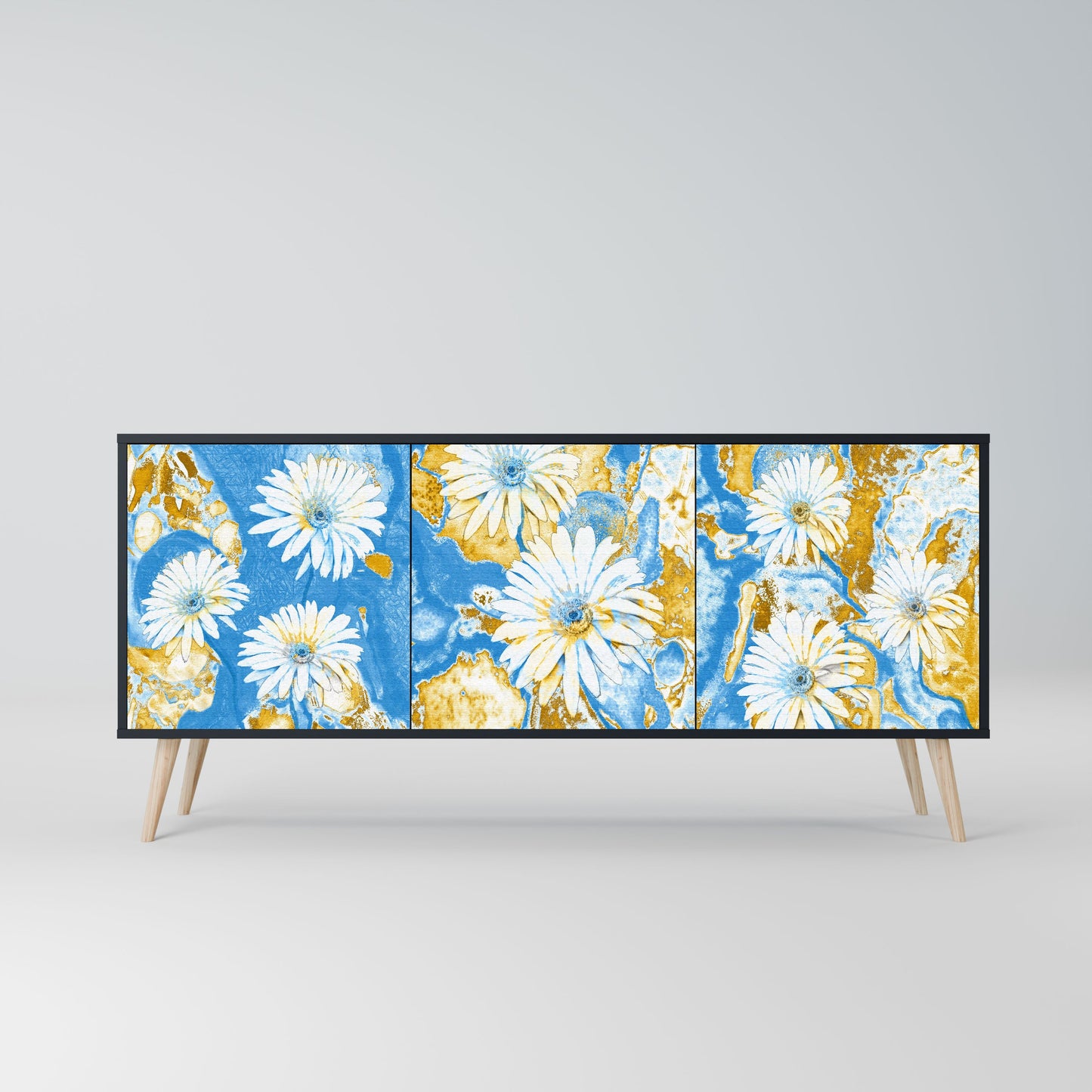 Credenza DAISY LUXE a 3 ante in finitura nera
