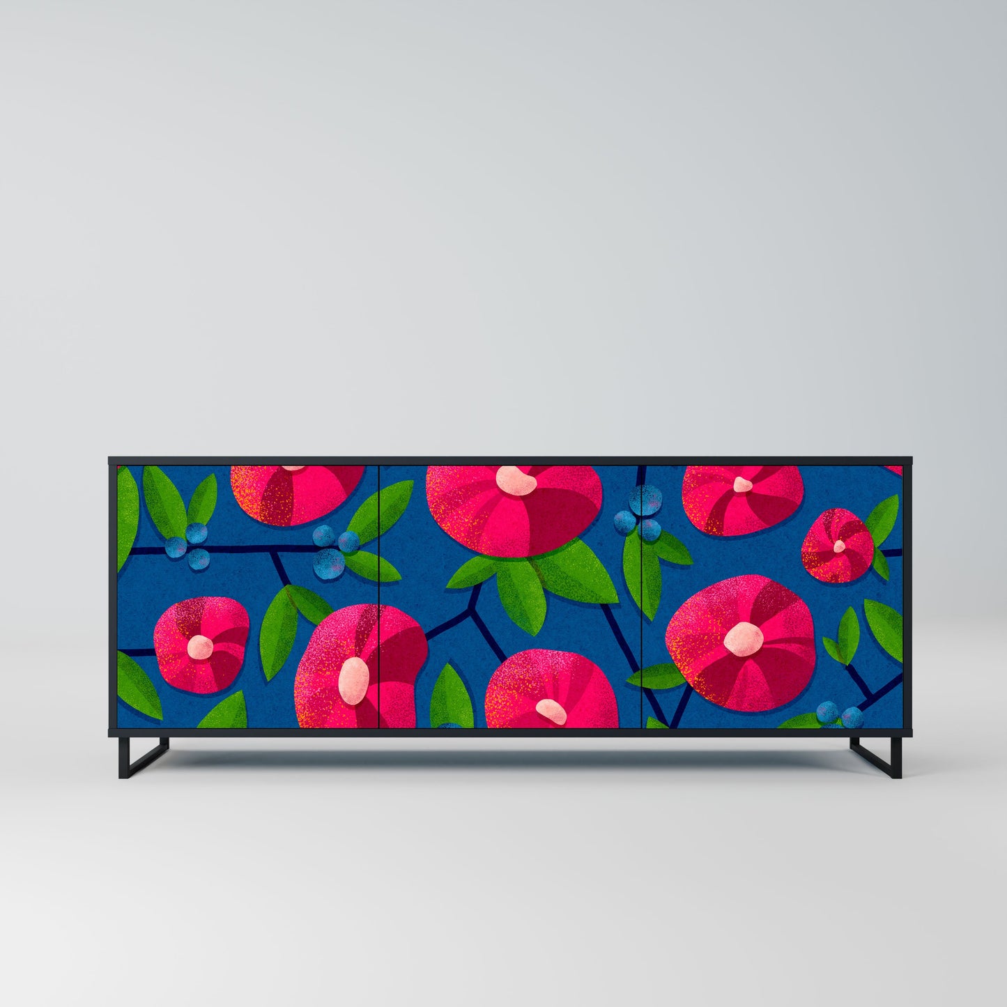 Credenza a 3 ante SPRING THOUGHTS in finitura nera