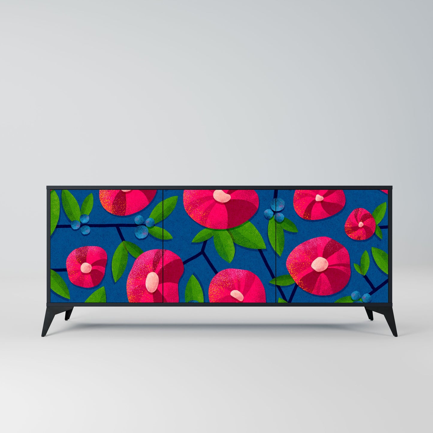 Credenza a 3 ante SPRING THOUGHTS in finitura nera