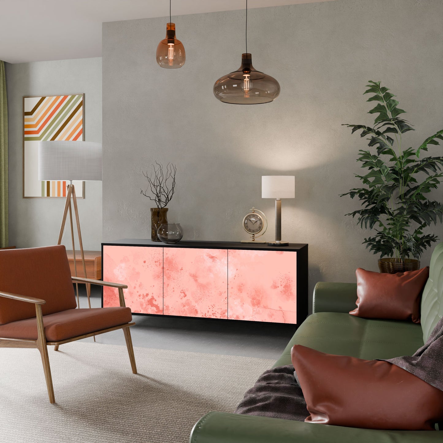 Credenza CRANE DANCE a 3 ante in finitura nera