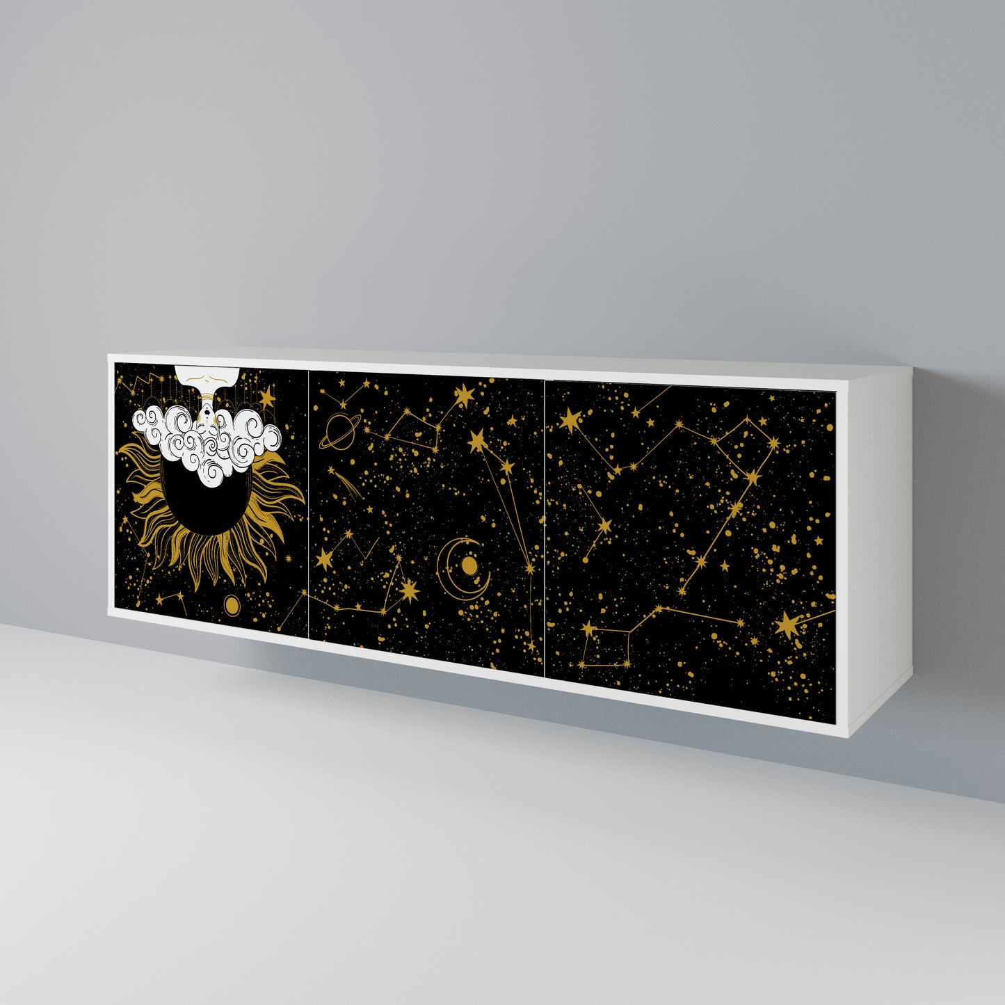 STELLAR CONSTELLATIONS Madia a 3 Ante in Finitura Bianca