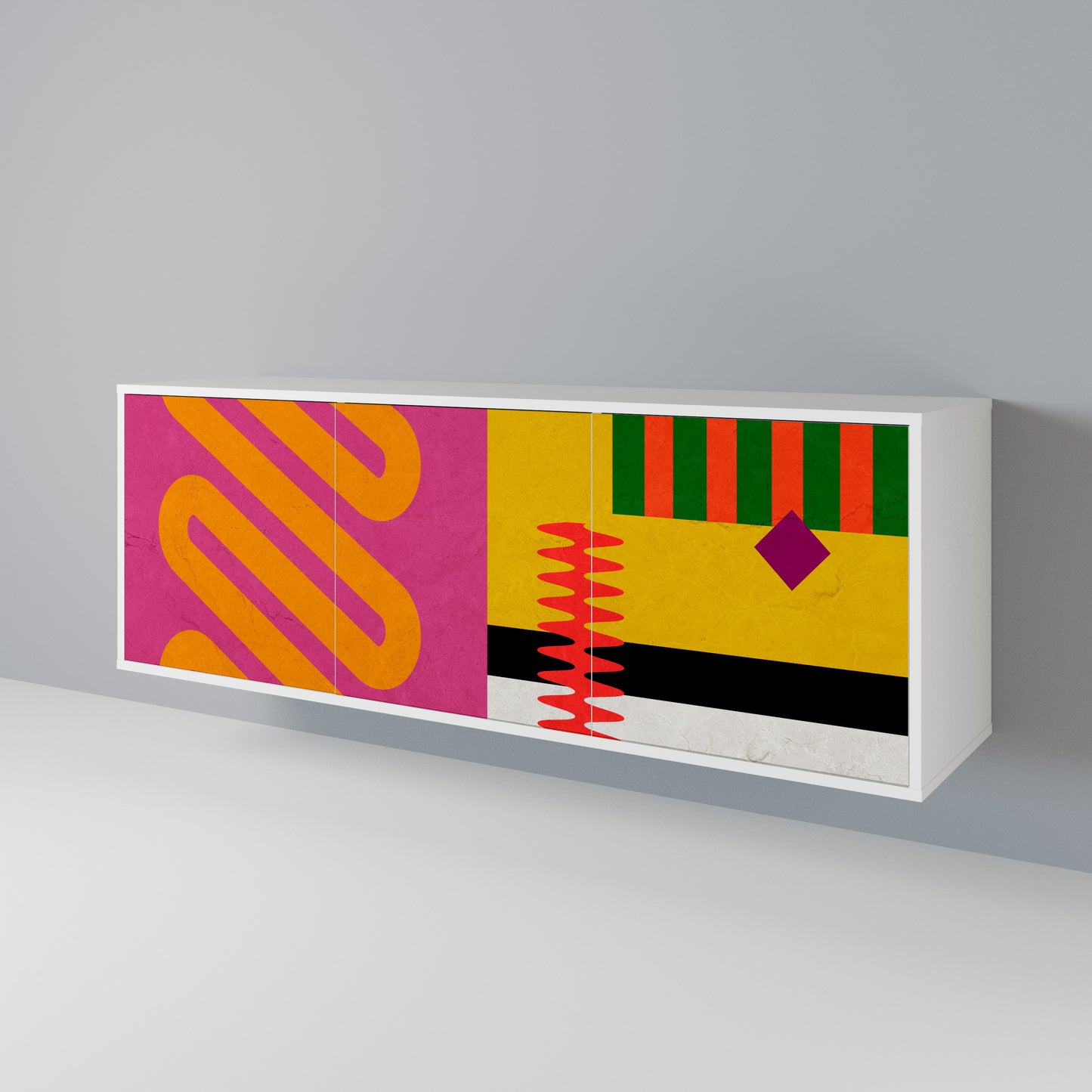 VIVID ART Madia a 3 Ante in Finitura Bianca