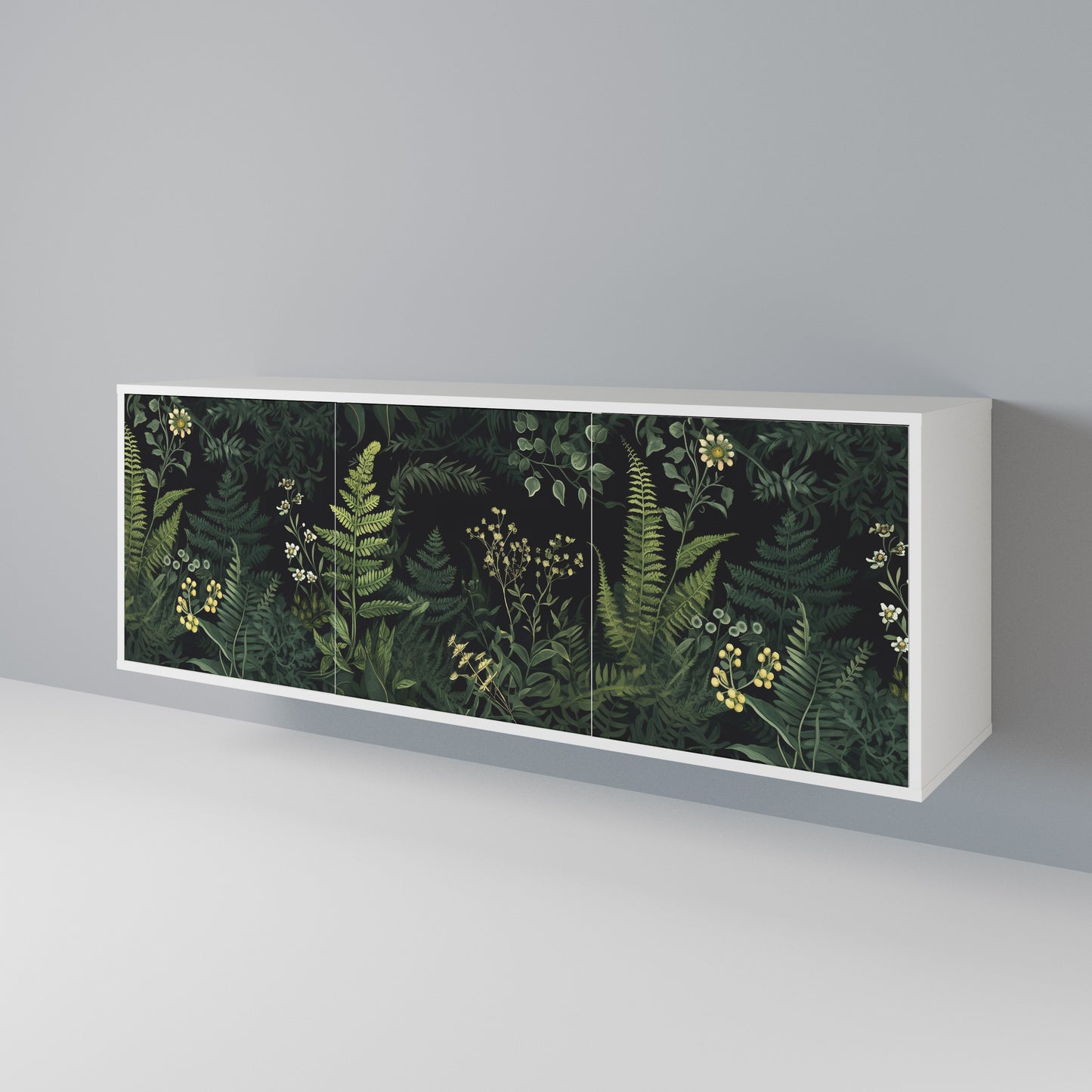 FERN FLOWERS Madia a 3 Ante in Finitura Bianca
