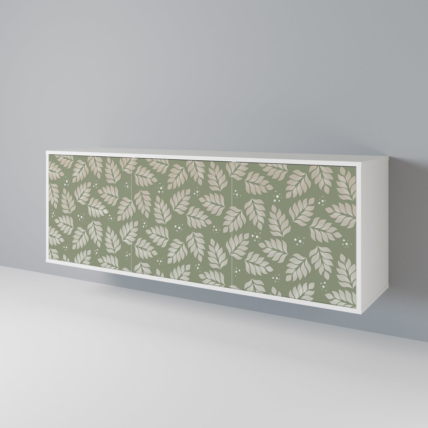 LEAVES ON GREEN 3-Door Sideboard in White Finish