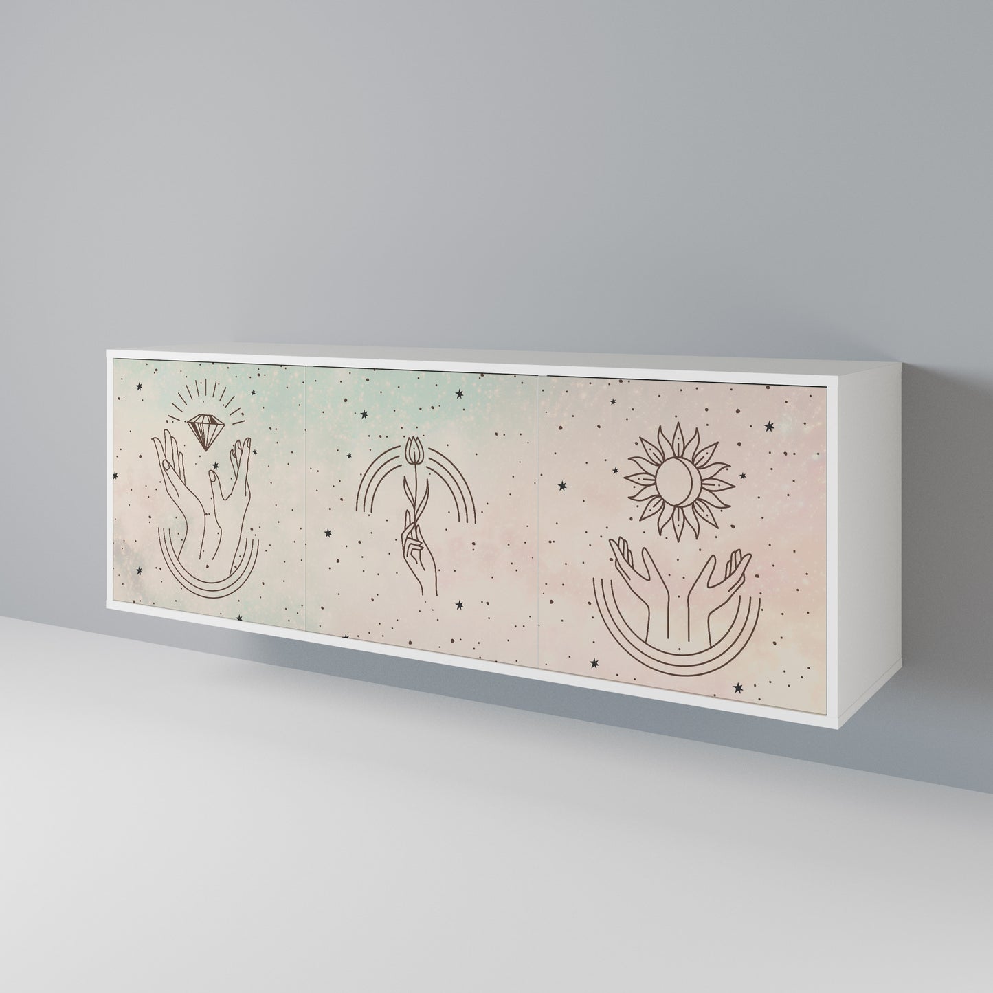 DELICATE BEAUTY Madia a 3 Ante in Finitura Bianca