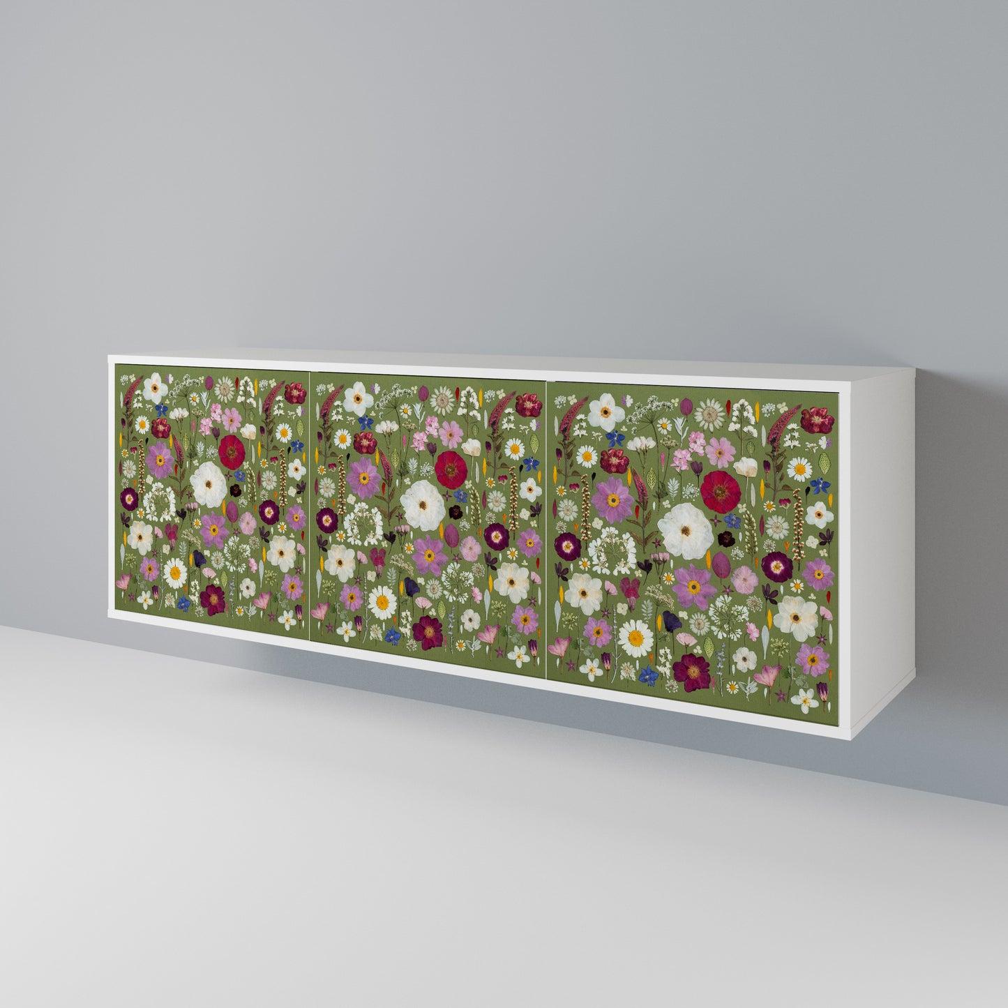 WILD GARDEN Madia a 3 Ante in Finitura Bianca