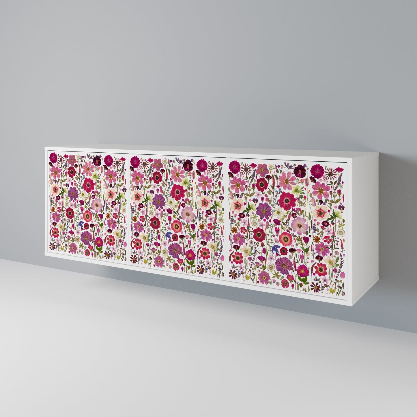 PETAL GARDEN Madia a 3 Ante in Finitura Bianca