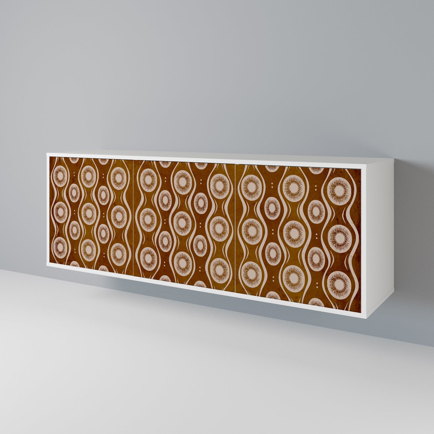 BROWN EYES 3-Door Sideboard in White Finish