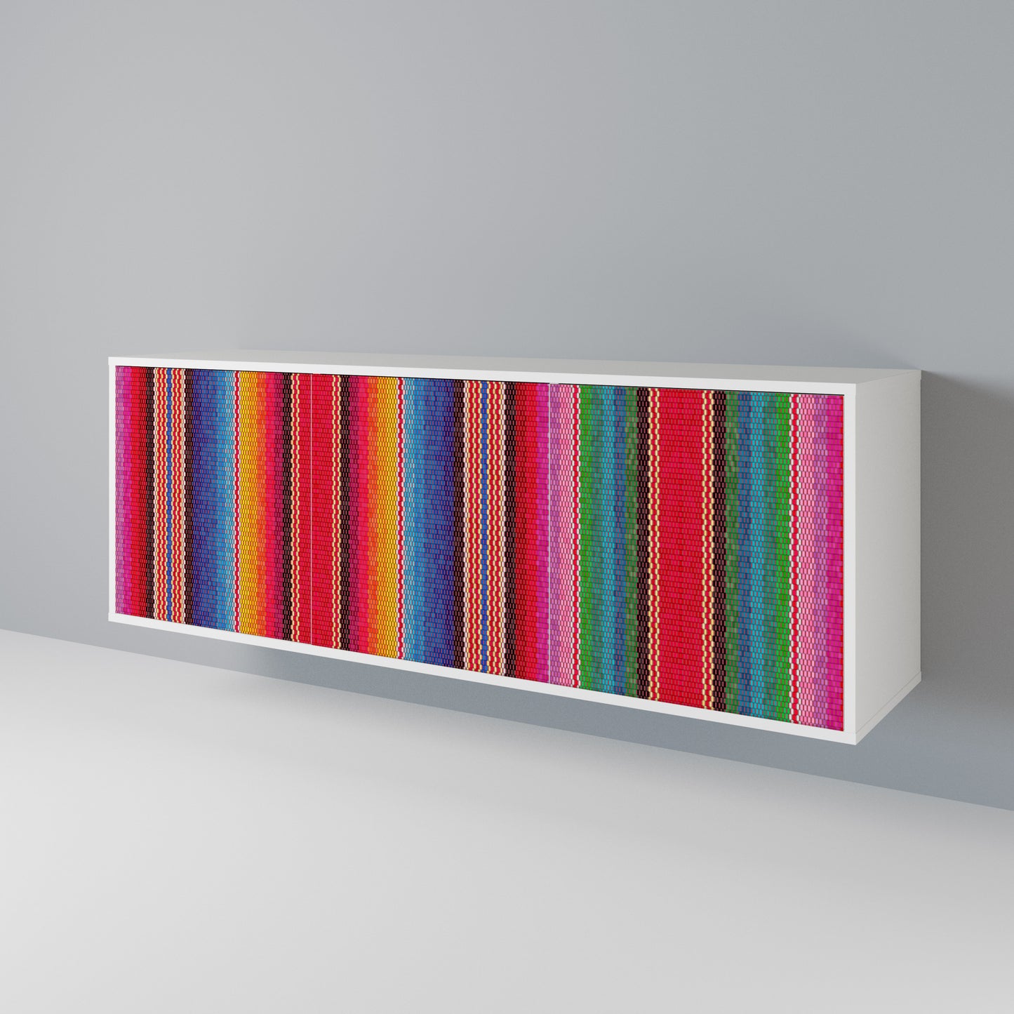 ETHNIC MEXICAN 3-Door Sideboard in White Finish